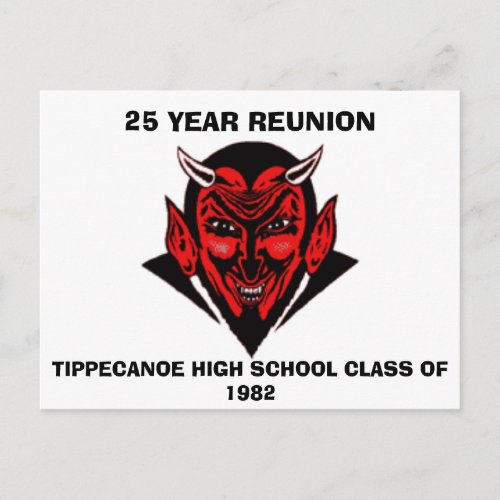 555 TIPPECANOE HIGH SCHOOL CLASS OF 1982 25 Y INVITATION POSTCARD