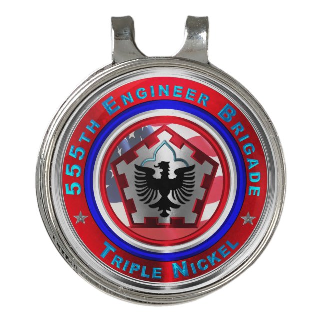 555th Engineer Brigade “Triple Nickel” Golf Hat Clip (Front)