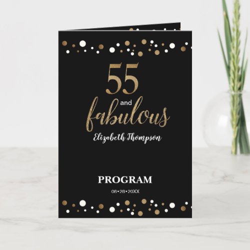 55 and fabulous fifths Birthday Program