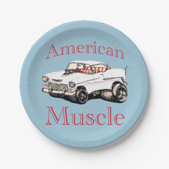 55 chevy American Muscle Paper Plates (Front)