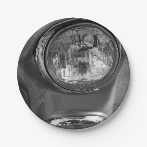 55 Chevy Headlight Grayscale Paper Plates