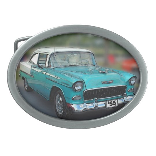 55 Chevy Oval Belt Buckle Zazzle