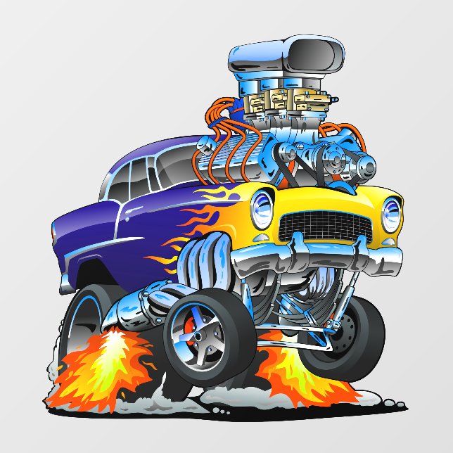 55 Funny Car Drag Racer Man Cave  Wall Decal (Front)