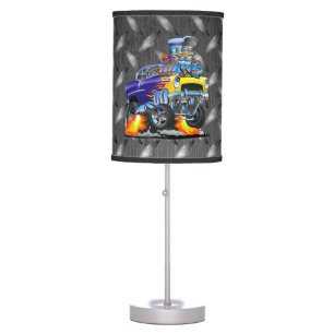 55 Funny Car Metal Diamond Checker Plate Table Lamp