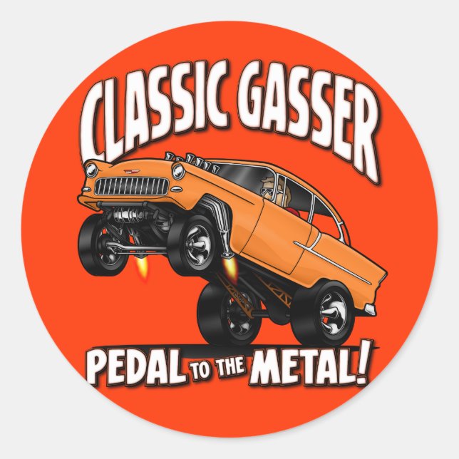 55 GASSER Flair Classic Round Sticker (Front)