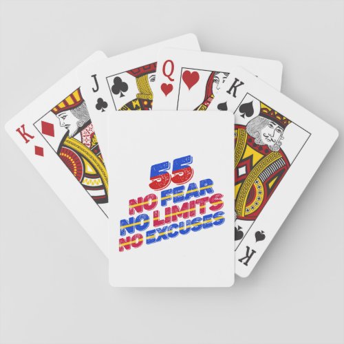 55 No Fear No Limits No Excuses Birthday Poker Cards