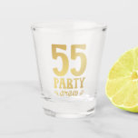 55 Party Crew 55th Birthday Shot Glass<br><div class="desc">55 Party Crew 55th Birthday Group Friends Family design Gift Shot Glass Classic Collection.</div>