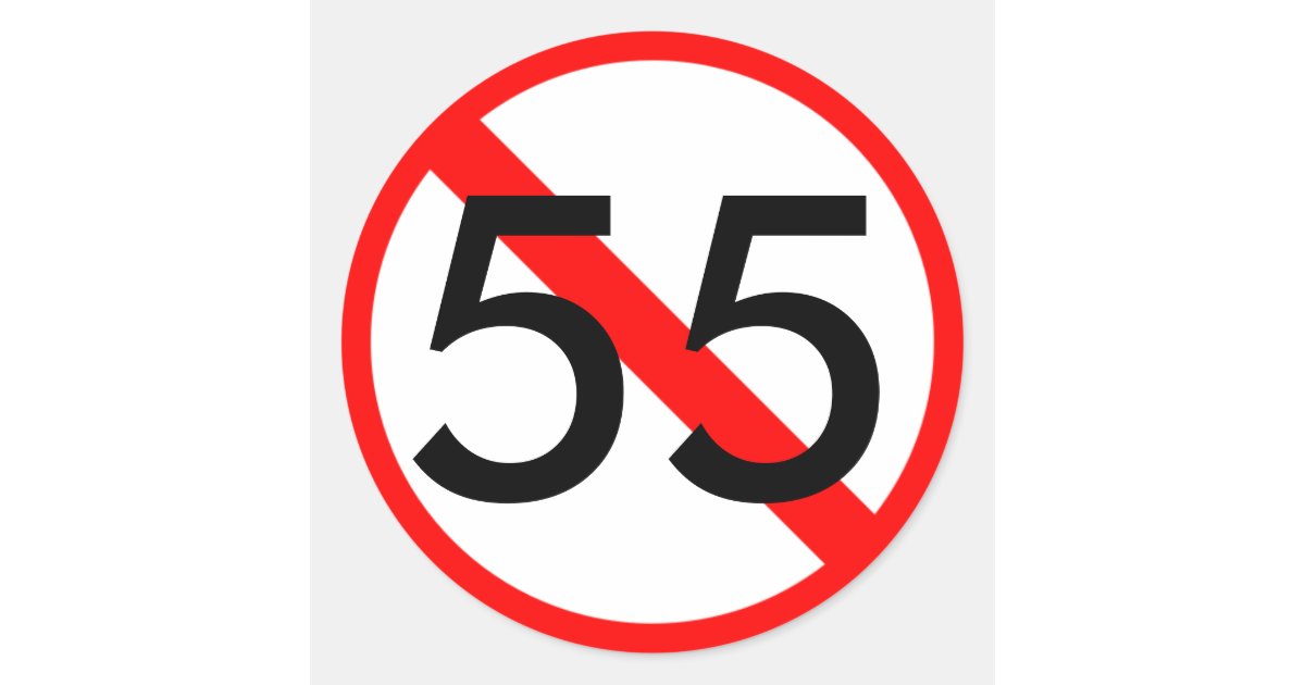 55 Speed Limit Sticker | Zazzle