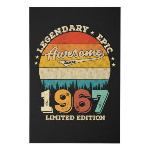 55 Year Old Awesome Since 1967 55th Birthday Gift Faux Canvas Print