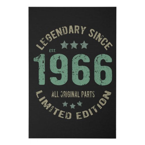 55 Year Old Bday Legend 55th Birthday Faux Canvas Print