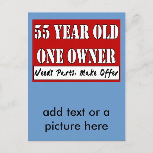 55 Year Old One Owner _ Needs Parts Make Offer Postcard