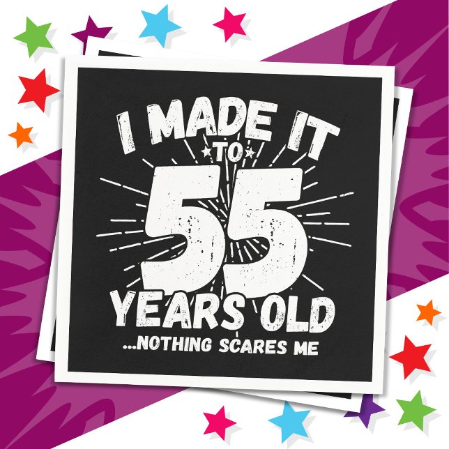 55 Year Old Sarcastic Meme Funny 55th Birthday Napkins (Creator Uploaded)