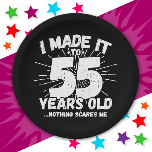55 Year Old Sarcastic Meme Funny 55th Birthday Paper Plates