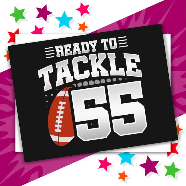 55 Year Old Tackle Football Party 55th Birthday Postcard (Creator Uploaded)