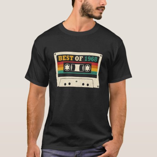 55 Year Old Vintage 1968 Cassette Tape 55th Birthd T_Shirt