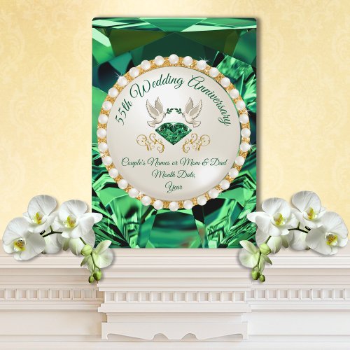 55 year Wedding Anniversary Gifts for Couples  Plaque