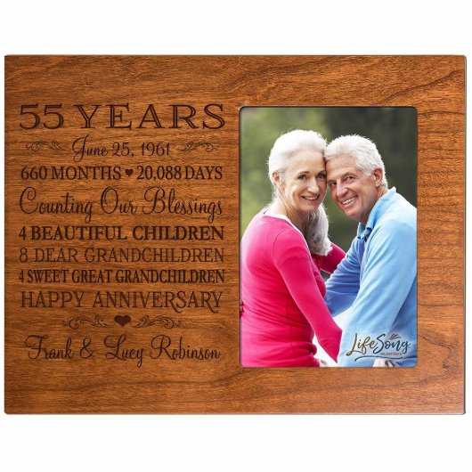 55 Years Anniversary Cherrypicture Frame (Front)