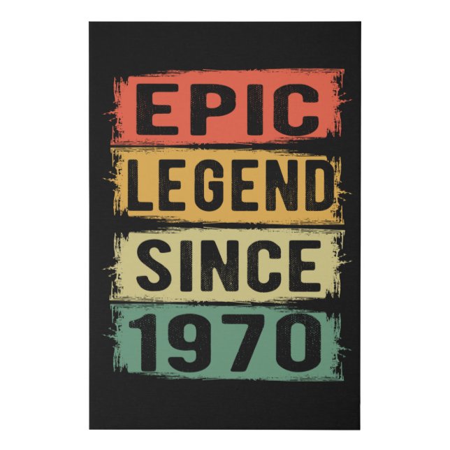 55 Years Old Bday 1970 Epic Legend 55th Birthday Faux Canvas Print (Front)