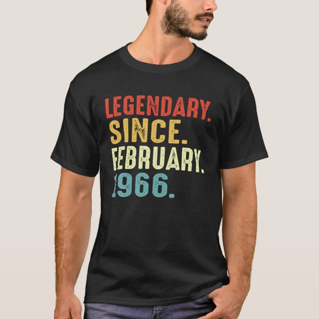 55 Years Old Birthday Gift Legendary Since Februar T-Shirt (Front)