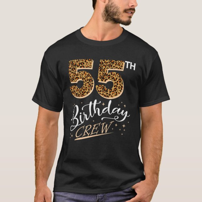 55 Years Old Birthday Leopard Print 55th Birthday  T-Shirt (Front)