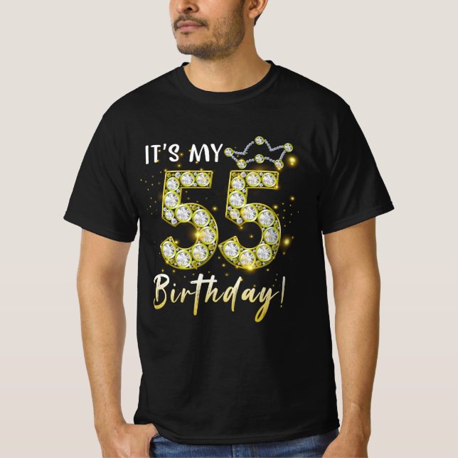 55 years old It_s my Birthday 55th Birthday Diamon T-Shirt (Front)