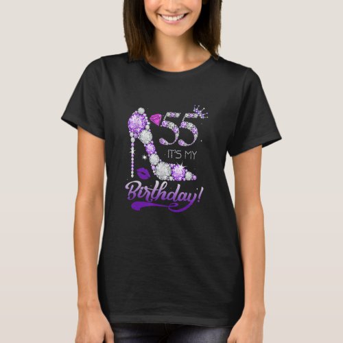 55 Years Old Its My 55th Birthday Party Gems High T_Shirt