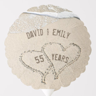 55th Anniversary Beach Hearts Balloon