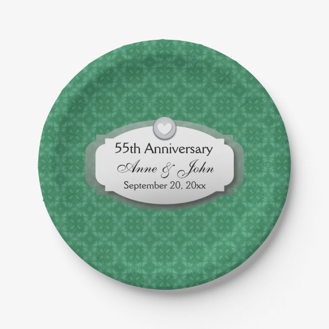 55th Anniversary Emerald Green Z28 Paper Plates (Front)