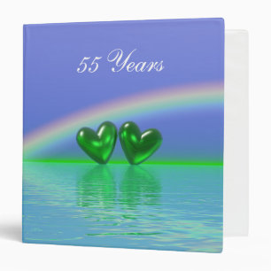 55th Anniversary Emerald Hearts 3 Ring Binder