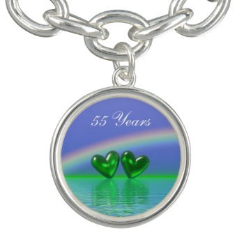 55th Anniversary Emerald Hearts Bracelet by Peerdrops at Zazzle