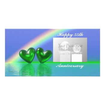 55th Anniversary Emerald Hearts Card by xfinity7 at Zazzle
