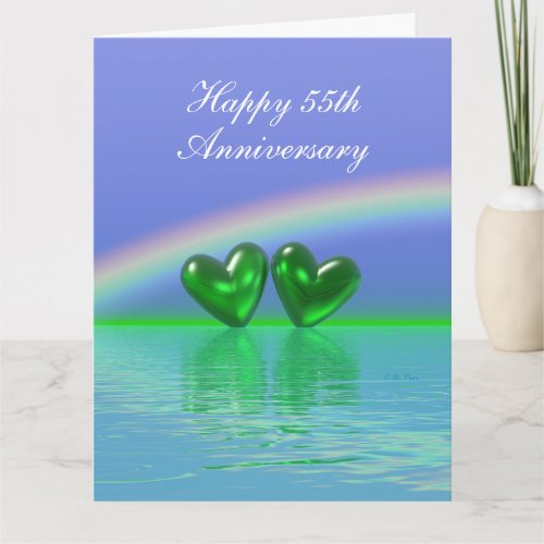 55th Anniversary Emerald Hearts Card
