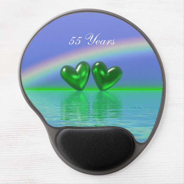 55th Anniversary Emerald Hearts Gel Mouse Pad (Front)