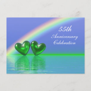 55th Anniversary Emerald Hearts Invitation
