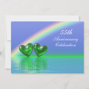 55th Anniversary Emerald Hearts Invitation