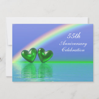 55th Anniversary Emerald Hearts Invitation