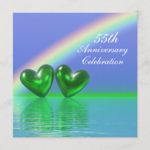 55th Anniversary Emerald Hearts Invitation