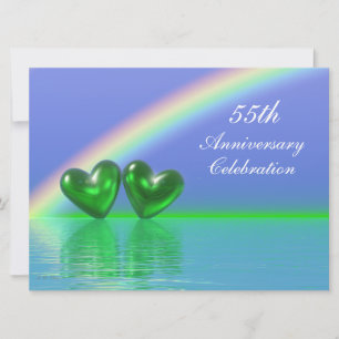 55th Anniversary Emerald Hearts Invitation