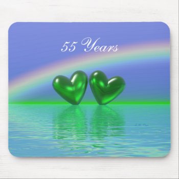 55th Anniversary Emerald Hearts Mouse Pad by Peerdrops at Zazzle
