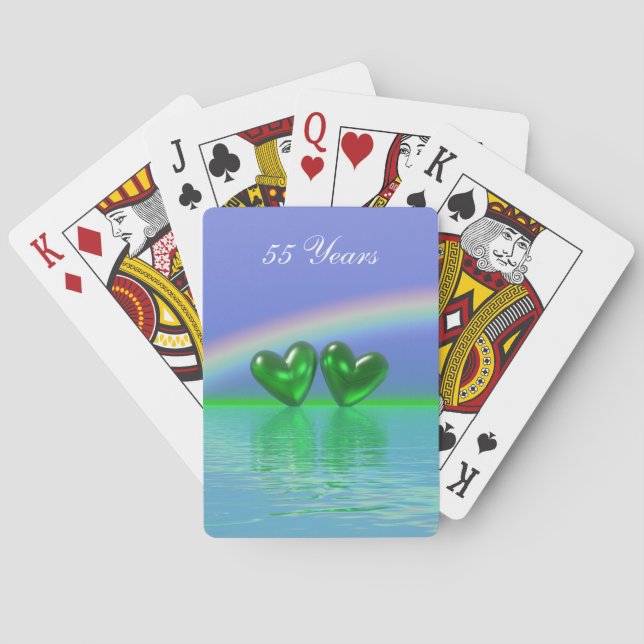 55th Anniversary Emerald Hearts Poker Cards (Back)