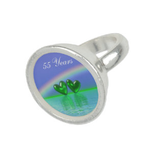 55th Anniversary Emerald Hearts Ring
