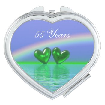 55th Anniversary Emerald Hearts Vanity Mirror by Peerdrops at Zazzle