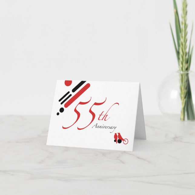 55th Anniversary (mod birds) Card (Front)