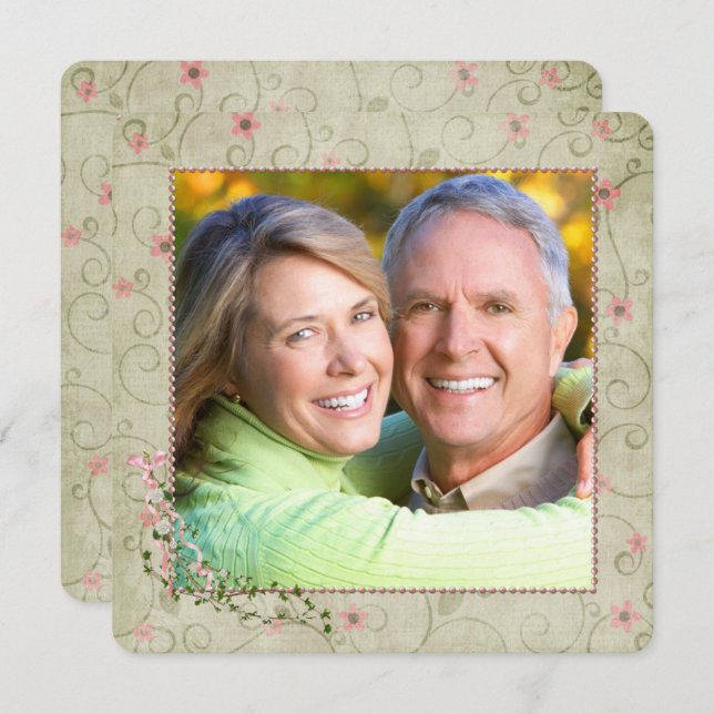 55th Anniversary Party with Photo  Invitation (Front/Back)