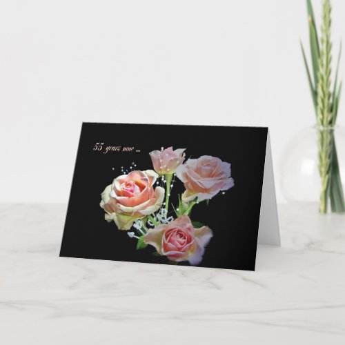 55th Anniversary Rose Bouquet Card