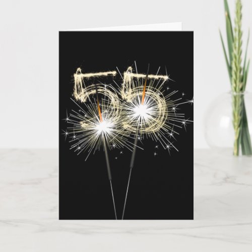 55th Anniversary Sparklers on Black  Card