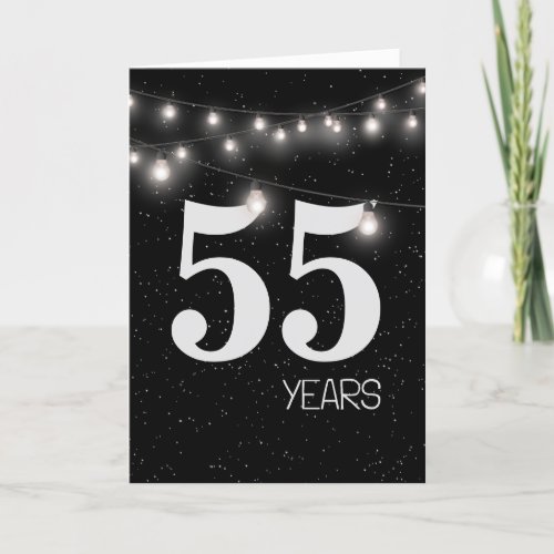 55th Anniversary with Lights and Stars  Card