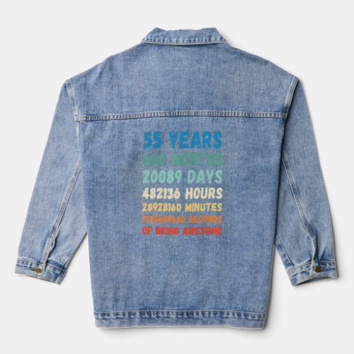 55th Birthday 55 Years Of Being Awesome Wedding An Denim Jacket
