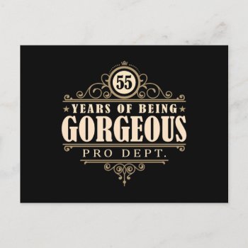 55th Birthday (55 Years Of Being Gorgeous) Postcard by MalaysiaGiftsShop at Zazzle