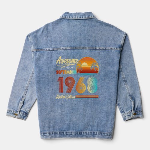 55th Birthday  55 Years Old Awesome Since Septembe Denim Jacket